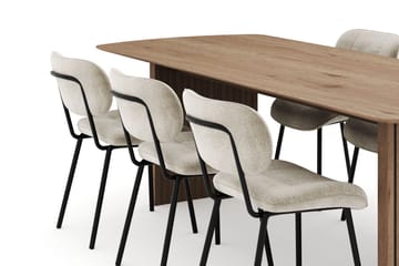 Richeto Ruokailuryhmä 240 cm ja 6 Cyana Tuolia - Luonnollinen viimeistely - Huonekalut - Pöytä & ruokailuryhmä - Ruokailuryhmä