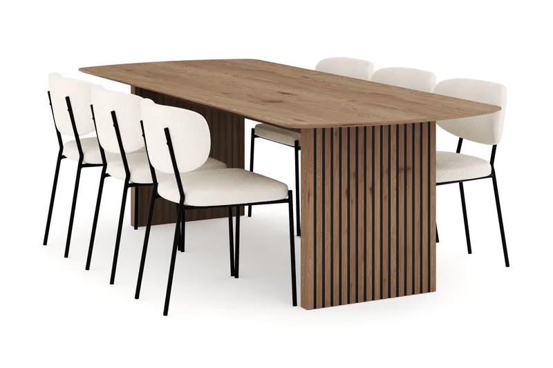 Richeto Ruokailuryhmä 240 cm ja 6 Gemmiano Tuolia, Luonnollinen viimeistely