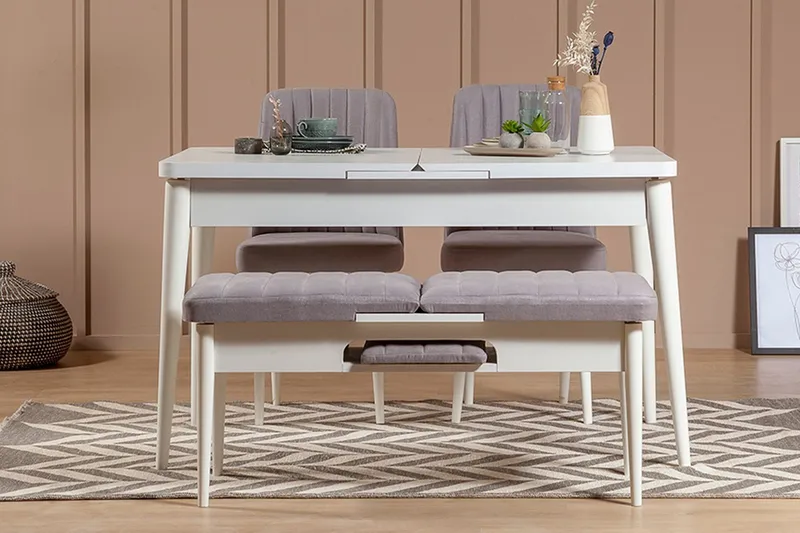 Ruokailuryhmä 4 osaa Orrest 75 cm, Valkoinen