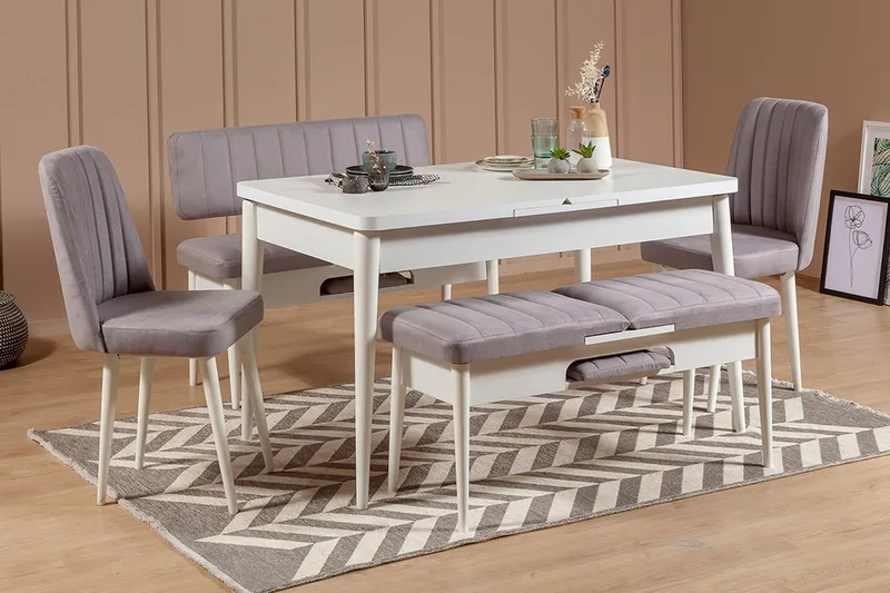 Ruokailuryhmä 5 osaa Orrest 75 cm, Valkoinen