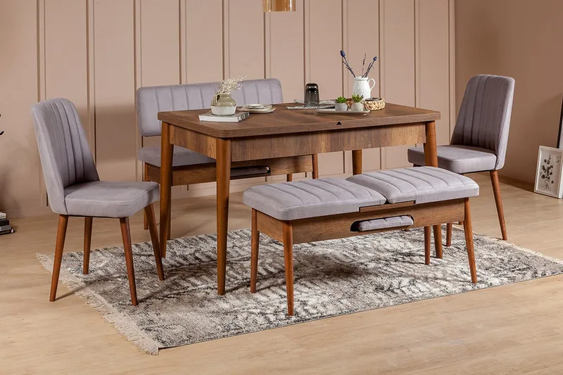 Ruokailuryhmä 5 osaa Orrest 75 cm, Pähkinä