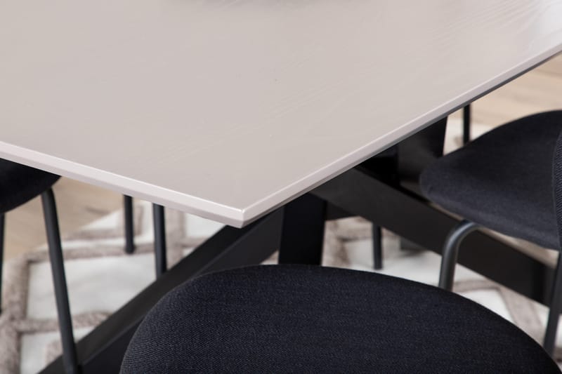 Ruokailuryhmä Arnulf 190 cm sis. 6 Capmany tuolia - Harmaa / Musta - Huonekalut - Pöytä & ruokailuryhmä - Ruokailuryhmä