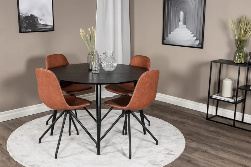 Ruokailuryhmä Balisa 115 cm Pyöreä + 4 Ypas ruokatuolia, undefined