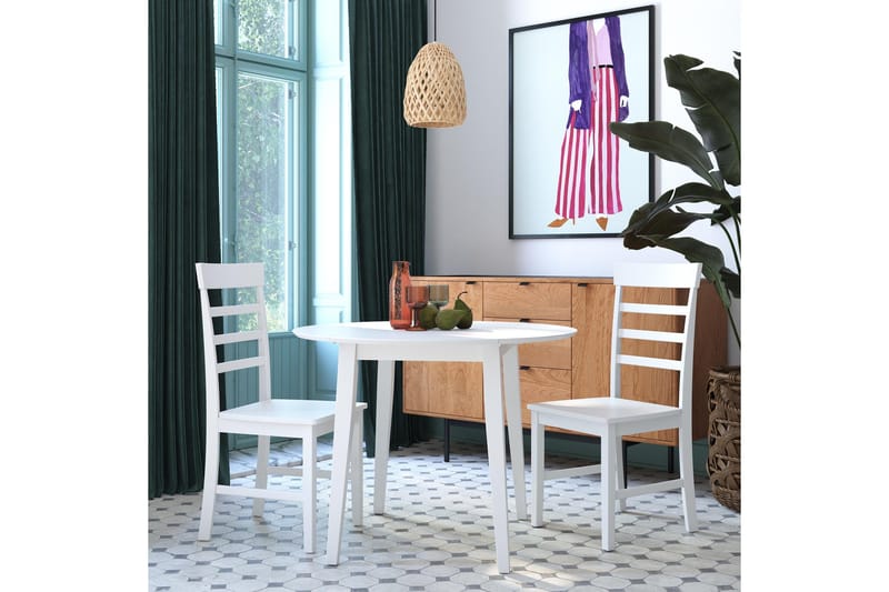 Ruokailuryhmä Brooks 3-os - Valkoinen - Huonekalut - Pöytä & ruokailuryhmä - Ruokailuryhmä