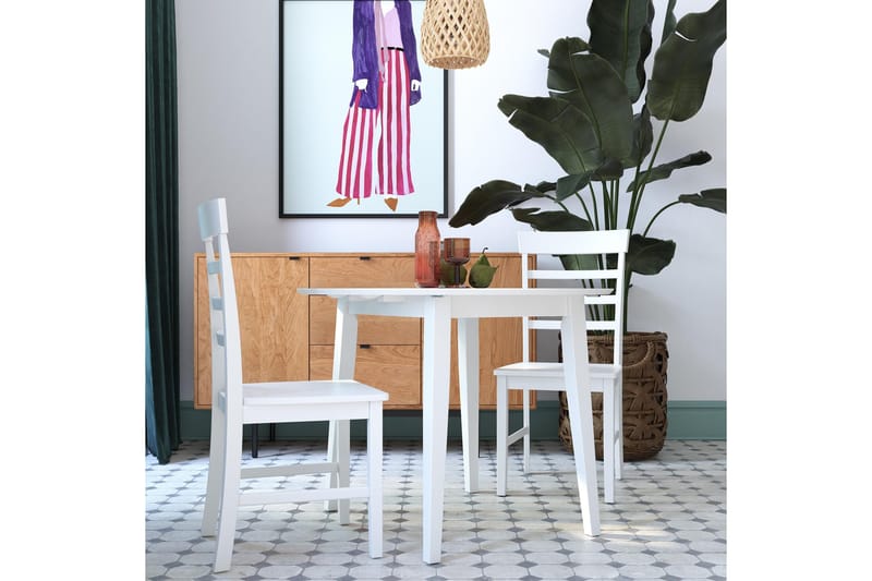 Ruokailuryhmä Brooks 3-os - Valkoinen - Huonekalut - Pöytä & ruokailuryhmä - Ruokailuryhmä