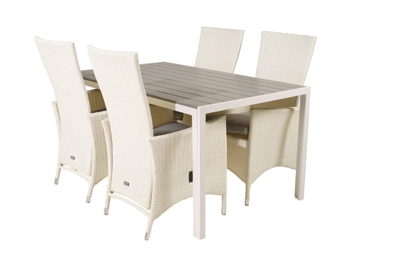 Ruokailuryhmä Buitepos + 4 Kasika Tuolia - Polywood/Valkoinen - Puutarhakalusteet - Ulkoryhmä - Ruokailuryhmät ulos