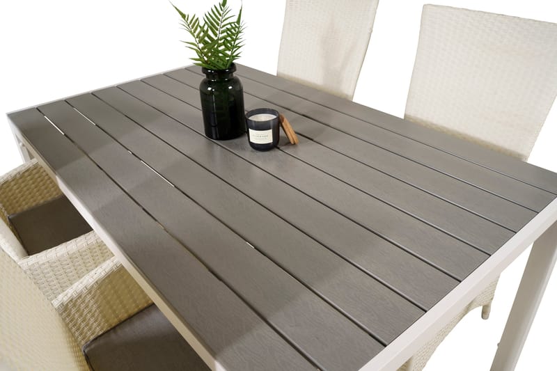 Ruokailuryhmä Buitepos + 4 Kasika Tuolia - Polywood/Valkoinen - Puutarhakalusteet - Ulkoryhmä - Ruokailuryhmät ulos