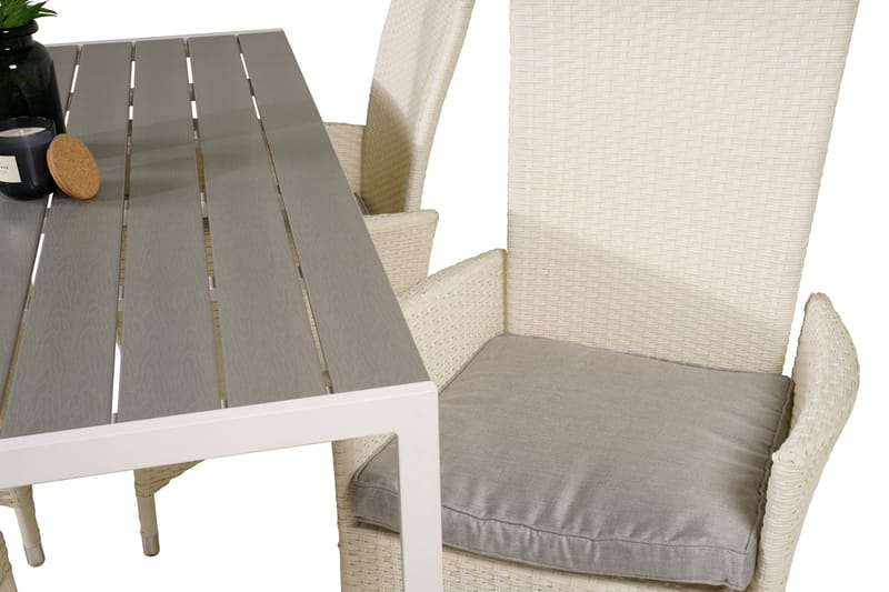 Ruokailuryhmä Buitepos + 4 Kasika Tuolia - Polywood/Valkoinen - Puutarhakalusteet - Ulkoryhmä - Ruokailuryhmät ulos