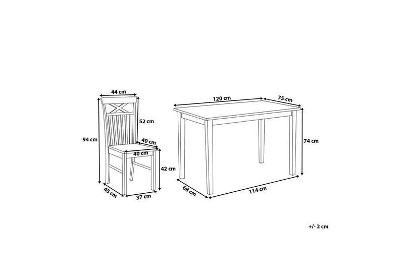 Ruokailuryhmä Chalsie 4 tuolilla - Musta - Huonekalut - Pöytä & ruokailuryhmä - Ruokailuryhmä