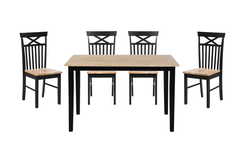 Ruokailuryhmä Chalsie 4 tuolilla, Musta