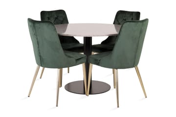 Ruokailuryhmä Chantor 106 cm 4 Chantor Luxury Velvet tuolia - Huonekalut - Pöytä & ruokailuryhmä - Ruokailuryhmä