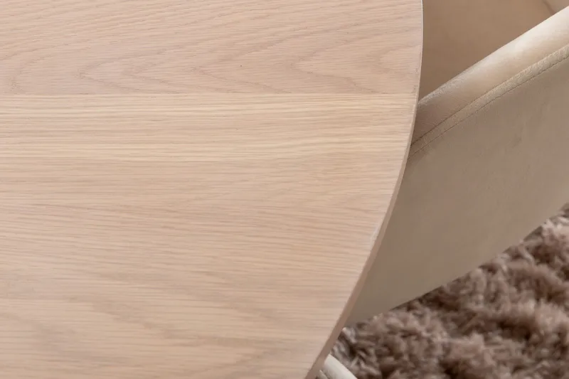 Ruokailuryhmä Cinaba 100 cm Pyöreä sis 4 Beraid tuolia - Beige/Musta - Huonekalut - Pöytä & ruokailuryhmä - Ruokailuryhmä