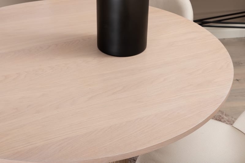 Ruokailuryhmä Cinaba 110 cm Pyöreä sis 4 Chantor tuolia - Beige/Musta - Huonekalut - Pöytä & ruokailuryhmä - Ruokailuryhmä