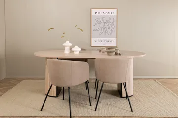 Ruokailuryhmä Cinaba 200 cm Soikea sis. 4 Beraid tuolia - Beige / Musta - Huonekalut - Pöytä & ruokailuryhmä - Ruokailuryhmä