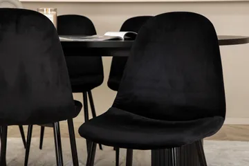 Ruokailuryhmä Cinaba 200 cm Soikea sis 6 Tommy tuolia - Musta - Huonekalut - Pöytä & ruokailuryhmä - Ruokailuryhmä