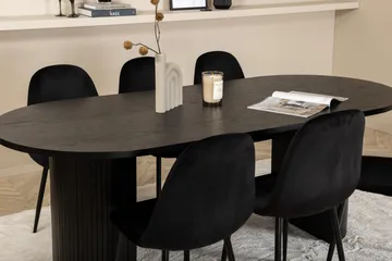 Ruokailuryhmä Cinaba 200 cm Soikea sis 6 Tommy tuolia - Musta - Huonekalut - Pöytä & ruokailuryhmä - Ruokailuryhmä