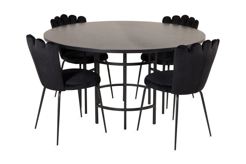 Ruokailuryhmä Copenhagen + 4 Limhamn Tuolia Musta - Furniture Fashion - Huonekalut - Pöytä & ruokailuryhmä - Ruokailuryhmä