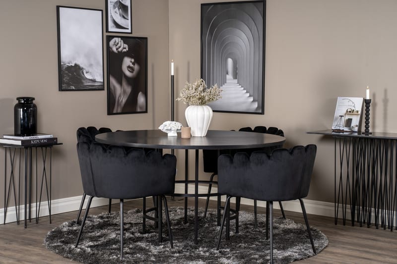 Ruokailuryhmä Copenhagen + 4 Limhamn Tuolia Musta - Furniture Fashion - Huonekalut - Pöytä & ruokailuryhmä - Ruokailuryhmä