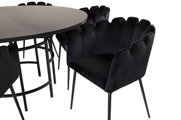 Ruokailuryhmä Copenhagen + 6 Limhamn Tuolia Musta - Furniture Fashion - Ruokailuryhmä