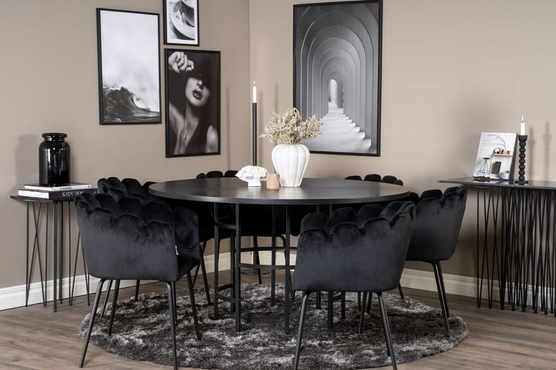 Ruokailuryhmä Copenhagen + 6 Limhamn Tuolia Musta - Furniture Fashion - Huonekalut - Pöytä & ruokailuryhmä - Ruokailuryhmä