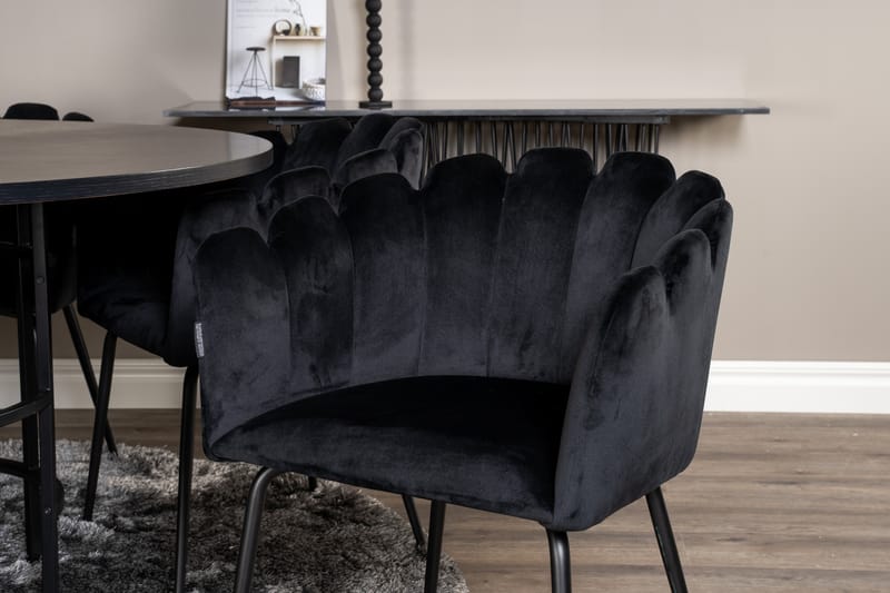 Ruokailuryhmä Copenhagen + 6 Limhamn Tuolia Musta - Furniture Fashion - Huonekalut - Pöytä & ruokailuryhmä - Ruokailuryhmä