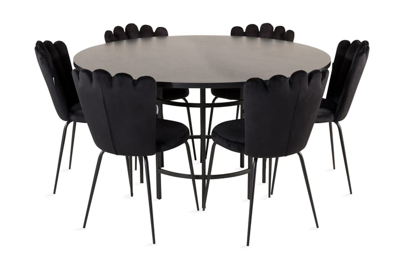 Ruokailuryhmä Copenhagen + 6 Limhamn Tuolia Musta - Furniture Fashion - Huonekalut - Pöytä & ruokailuryhmä - Ruokailuryhmä