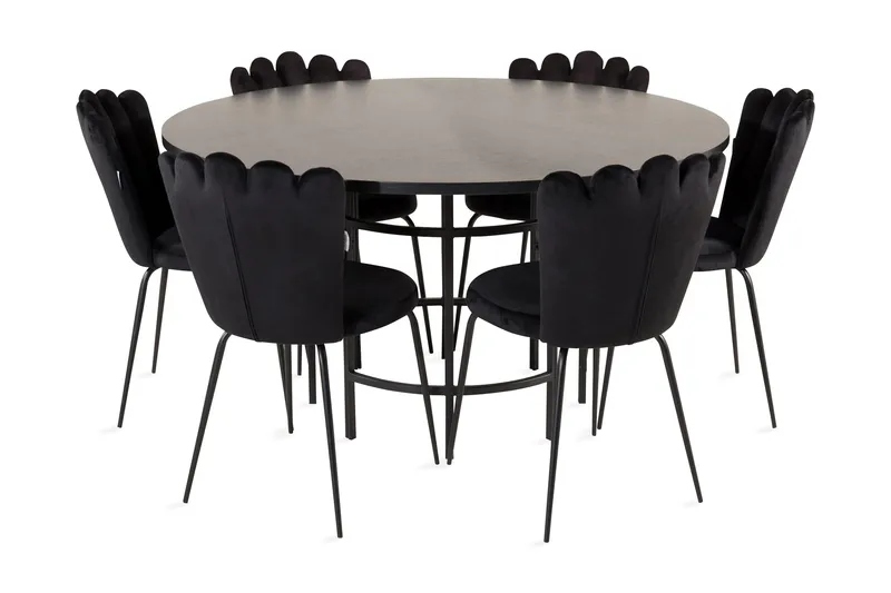 Ruokailuryhmä Copenhagen + 6 Limhamn Tuolia Musta, Furniture Fashion