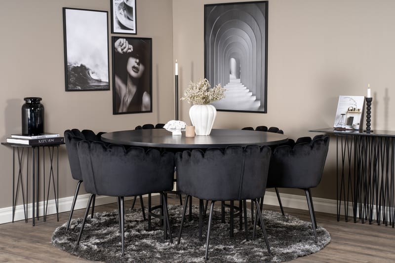 Ruokailuryhmä Copenhagen + 6 Limhamn Tuolia Musta - Furniture Fashion - Huonekalut - Pöytä & ruokailuryhmä - Ruokailuryhmä
