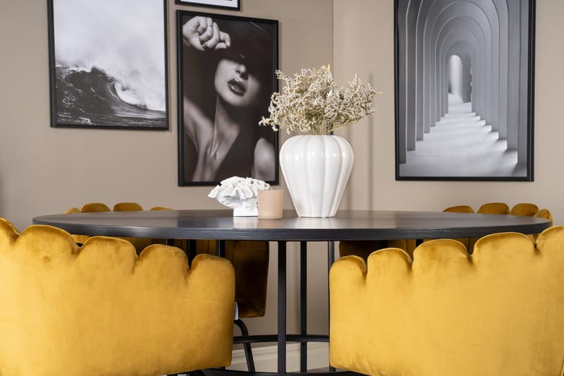 Ruokailuryhmä Copenhagen + 4 Limhamn Tuolia Keltainen - Furniture Fashion - Huonekalut - Pöytä & ruokailuryhmä - Ruokailuryhmä
