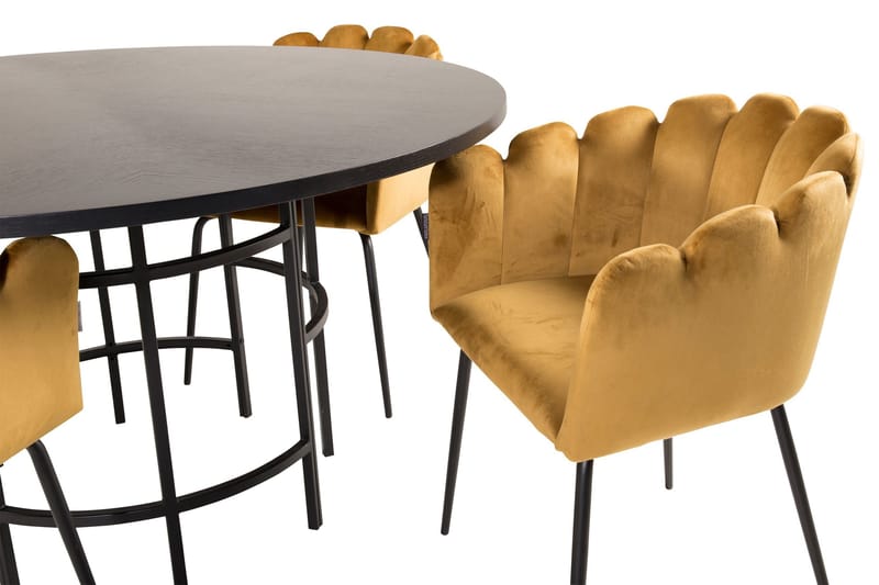 Ruokailuryhmä Copenhagen + 4 Limhamn Tuolia Keltainen - Furniture Fashion - Huonekalut - Pöytä & ruokailuryhmä - Ruokailuryhmä