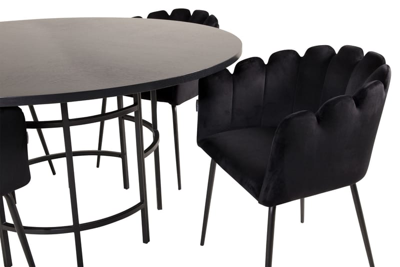 Ruokailuryhmä Copenhagen + 4 Limhamn Tuolia Musta - Furniture Fashion - Huonekalut - Pöytä & ruokailuryhmä - Ruokailuryhmä