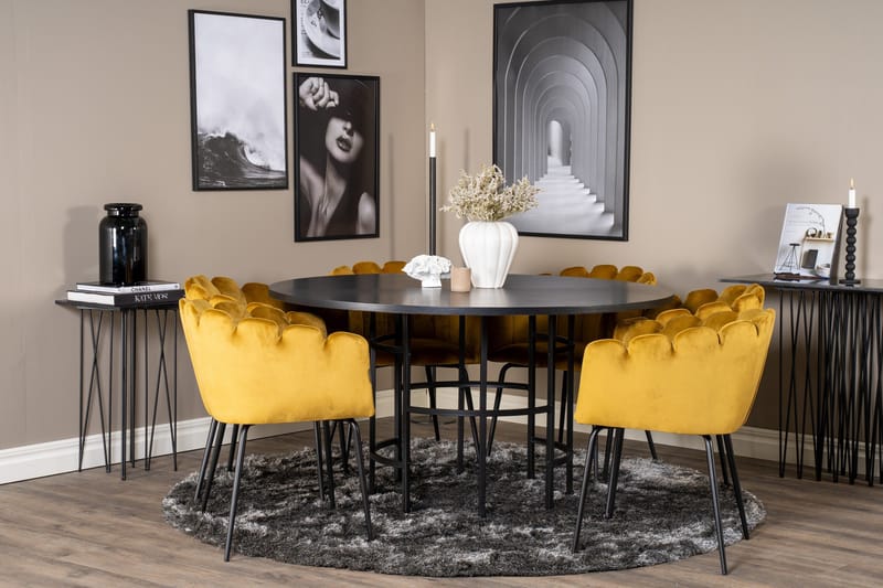 Ruokailuryhmä Copenhagen + 6 Limhamn Tuolia Keltainen - Furniture Fashion - Huonekalut - Pöytä & ruokailuryhmä - Ruokailuryhmä