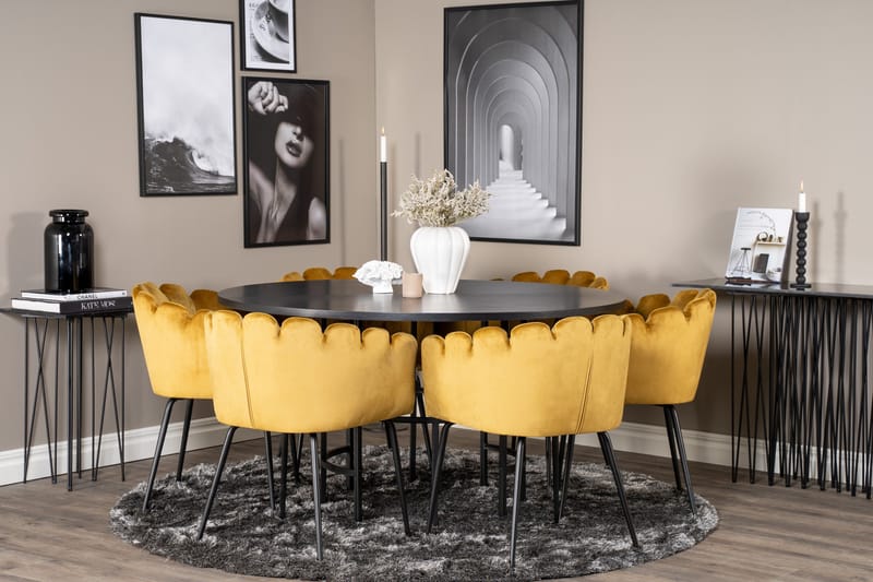 Ruokailuryhmä Copenhagen + 6 Limhamn Tuolia Keltainen - Furniture Fashion - Huonekalut - Pöytä & ruokailuryhmä - Ruokailuryhmä