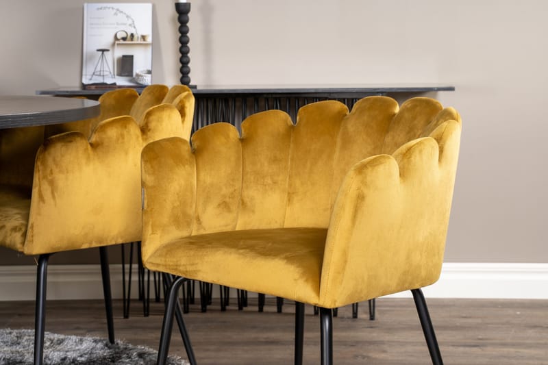 Ruokailuryhmä Copenhagen + 6 Limhamn Tuolia Keltainen - Furniture Fashion - Huonekalut - Pöytä & ruokailuryhmä - Ruokailuryhmä