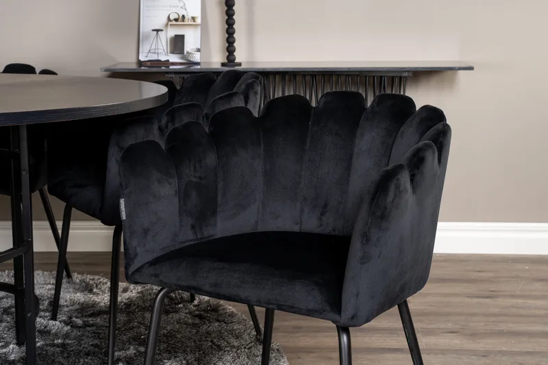 Ruokailuryhmä Copenhagen + 6 Limhamn Tuolia Musta - Furniture Fashion - Huonekalut - Pöytä & ruokailuryhmä - Ruokailuryhmä
