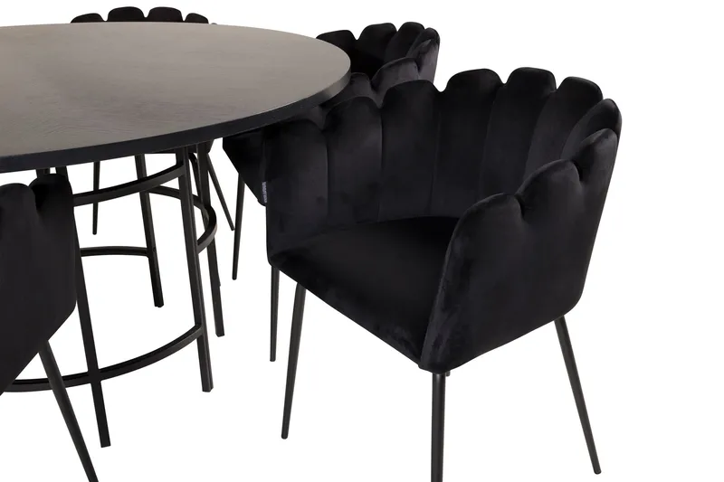 Ruokailuryhmä Copenhagen + 6 Limhamn Tuolia Musta - Furniture Fashion - Huonekalut - Pöytä & ruokailuryhmä - Ruokailuryhmä