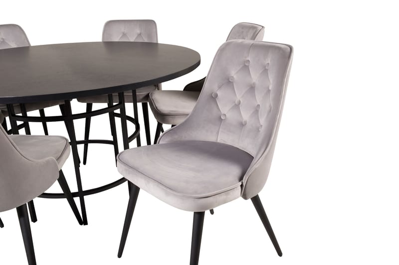 Ruokailuryhmä Copenhamn 6 Chantor Lyx tuolia Musta/Harmaa - Furniture Fashion - Huonekalut - Pöytä & ruokailuryhmä - Ruokailuryhmä