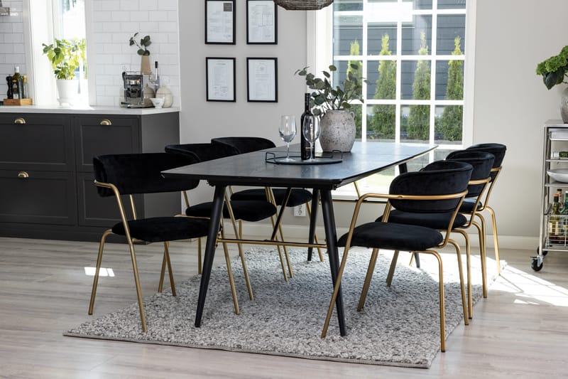 Ruokailuryhmä Deniall 180 cm 6 Allepuz tuolia - Huonekalut - Pöytä & ruokailuryhmä - Ruokailuryhmä