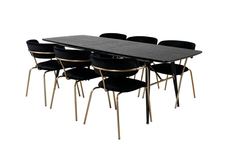 Ruokailuryhmä Deniall 180 cm 6 Allepuz tuolia, undefined