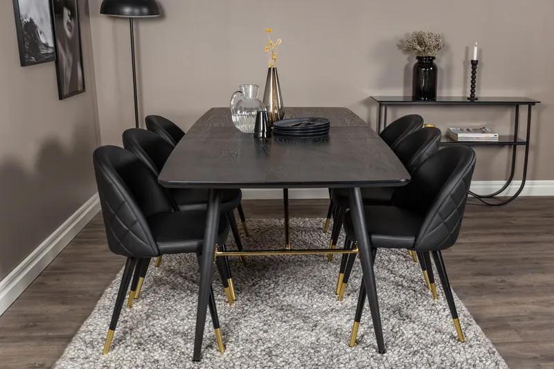 Ruokailuryhmä Deniall 180 cm 6 Chantor Ruokatuolia - Huonekalut - Pöytä & ruokailuryhmä - Ruokailuryhmä