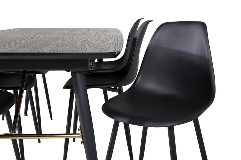 Ruokailuryhmä Deniall Jatkettava 180 cm 6 Yegua tuolia - Musta - Huonekalut - Pöytä & ruokailuryhmä - Ruokailuryhmä