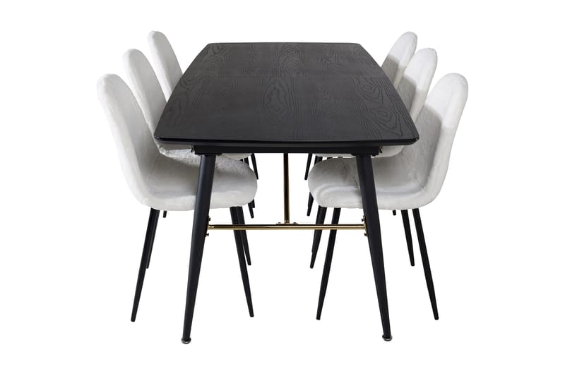 Ruokailuryhmä Deniall Jatkettava 180 cm 6 Yegua tuolia - Musta/Valkoinen - Huonekalut - Pöytä & ruokailuryhmä - Ruokailuryhmä