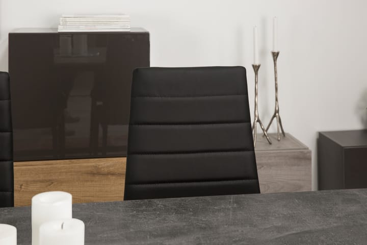 Ruokailuryhmä Evo 140 cm 4 Fred tuolia - Musta/Vaaleanharmaa - Ruokailuryhmä