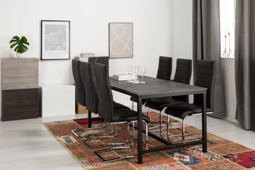 Ruokailuryhmä Evo 180 cm 6 Jack tuolia - Musta/Harmaa - Huonekalut - Pöytä & ruokailuryhmä - Ruokailuryhmä