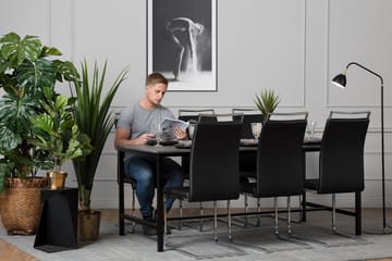 Ruokailuryhmä Evo 180 cm 6 Robledo tuolia - Betoni/Musta/PU/Puu - Huonekalut - Pöytä & ruokailuryhmä - Ruokailuryhmä