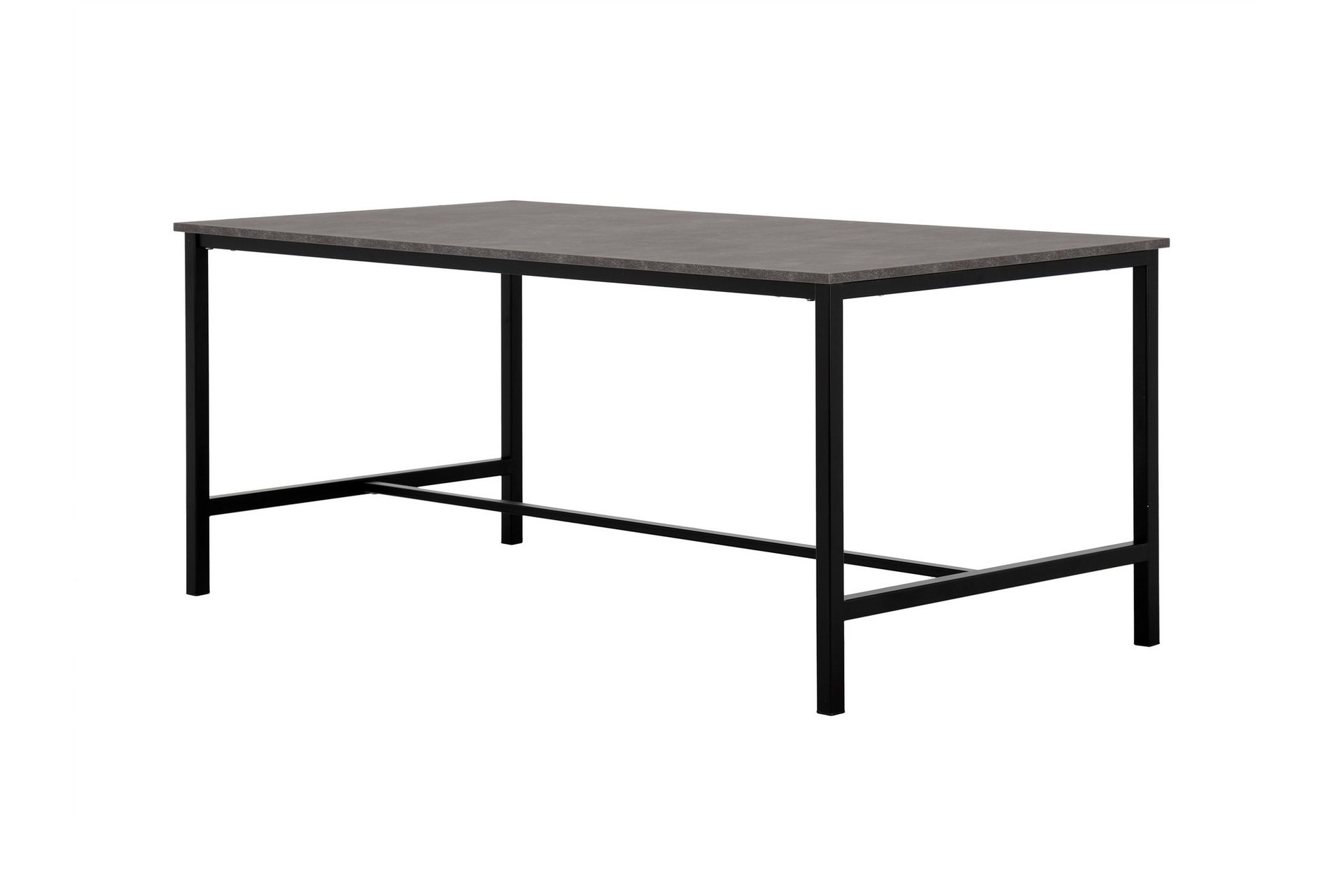 Ruokailuryhmä Evo 180 cm 6 Robledo tuolia - Betoni/Musta/PU/Puu - Huonekalut - Pöytä & ruokailuryhmä - Ruokailuryhmä