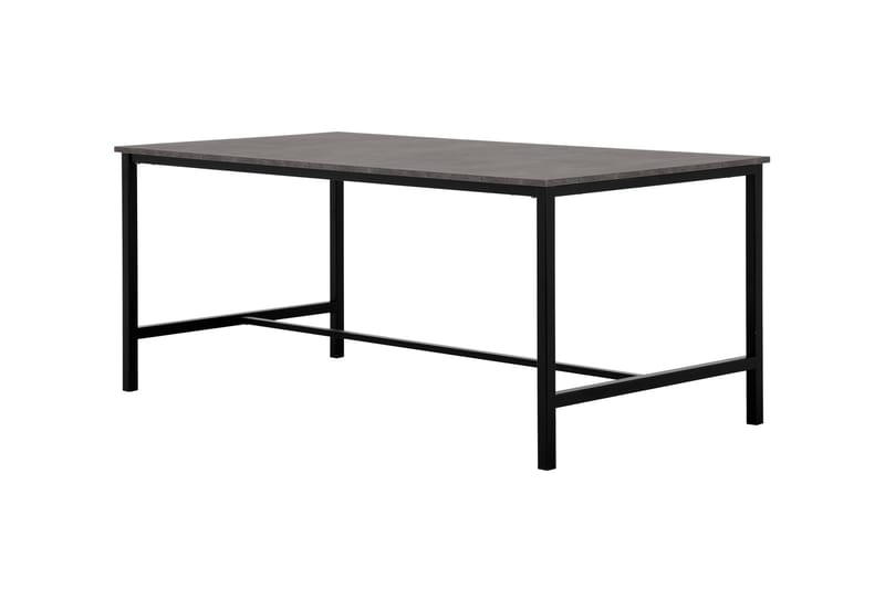 Ruokailuryhmä Evo 180 cm 6 Robledo tuolia - Betoni/Musta/PU/Puu - Huonekalut - Pöytä & ruokailuryhmä - Ruokailuryhmä