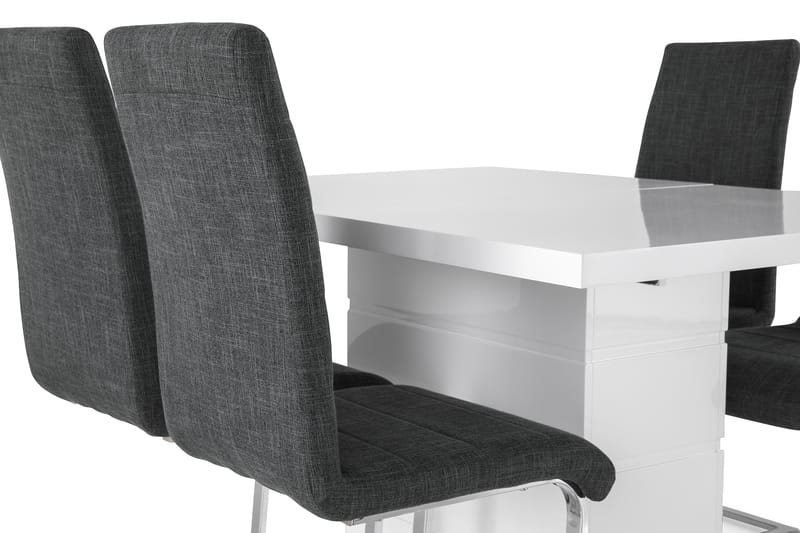 Ruokailuryhmä Griffith Jatkettava 120 cm 4 Jack tuolia - Valkoinen/Harmaa/Kromi - Huonekalut - Pöytä & ruokailuryhmä - Ruokailuryhmä