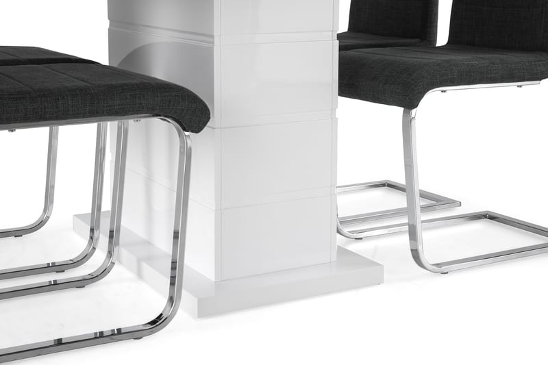 Ruokailuryhmä Griffith Jatkettava 120 cm 4 Jack tuolia - Valkoinen/Harmaa/Kromi - Huonekalut - Pöytä & ruokailuryhmä - Ruokailuryhmä