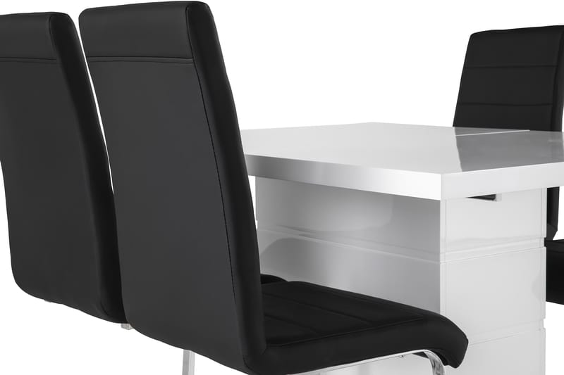 Ruokailuryhmä Griffith Jatkettava 120 cm 4 Jack tuolia - Valkoinen/Musta/Kromi - Huonekalut - Pöytä & ruokailuryhmä - Ruokailuryhmä